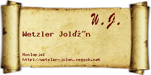 Wetzler Jolán névjegykártya
